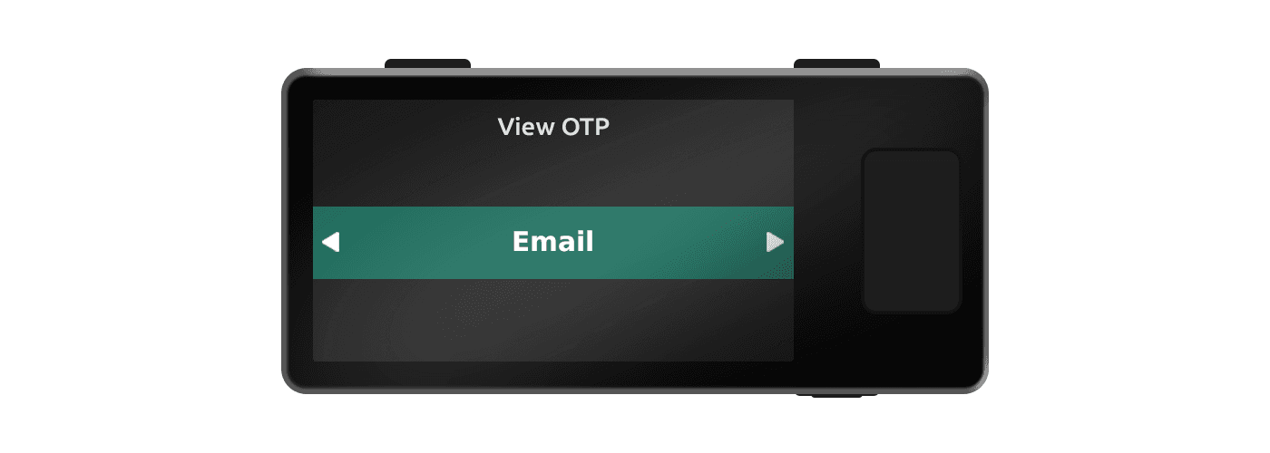 Jade View OTP menu listing stored records
