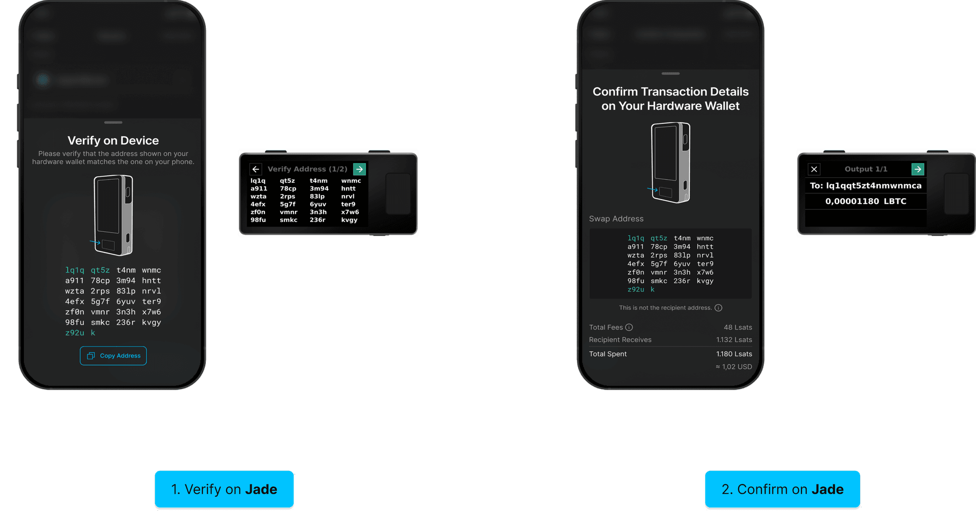 Swap with Jade: verify on Jade, confirm on Jade