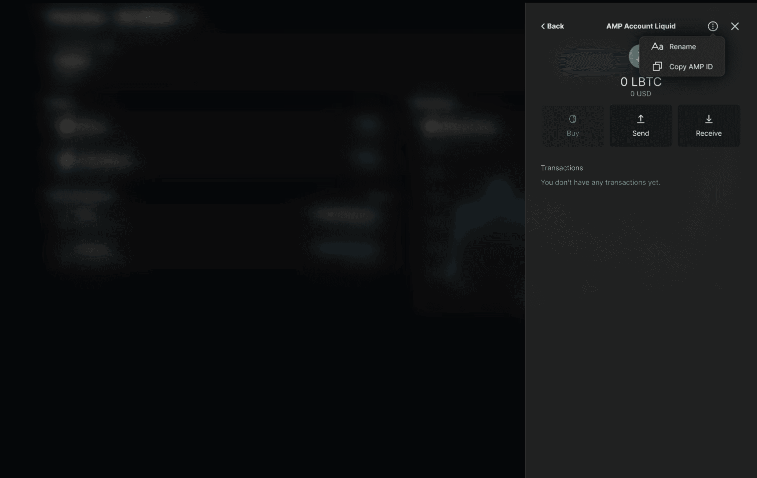 Copy AMP ID option in the AMP account menu