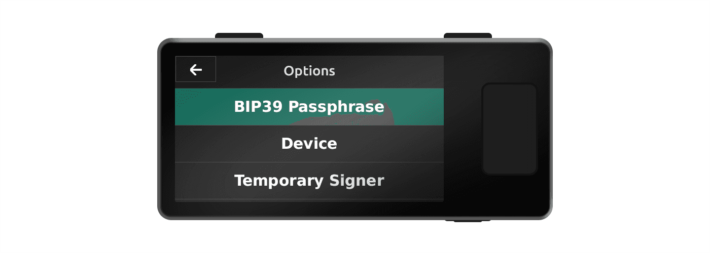 Jade BIP39 Passphrase option before a wallet is active