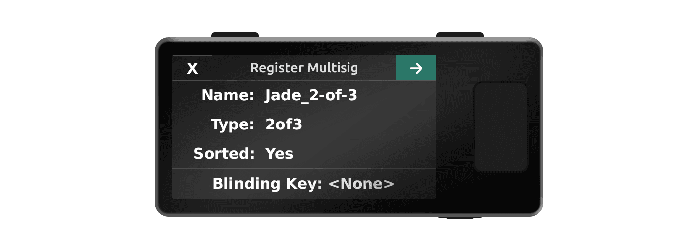 Multisig setup instructions on Jade