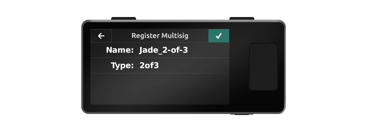 Jade Options with Wallet and Registered Wallets
