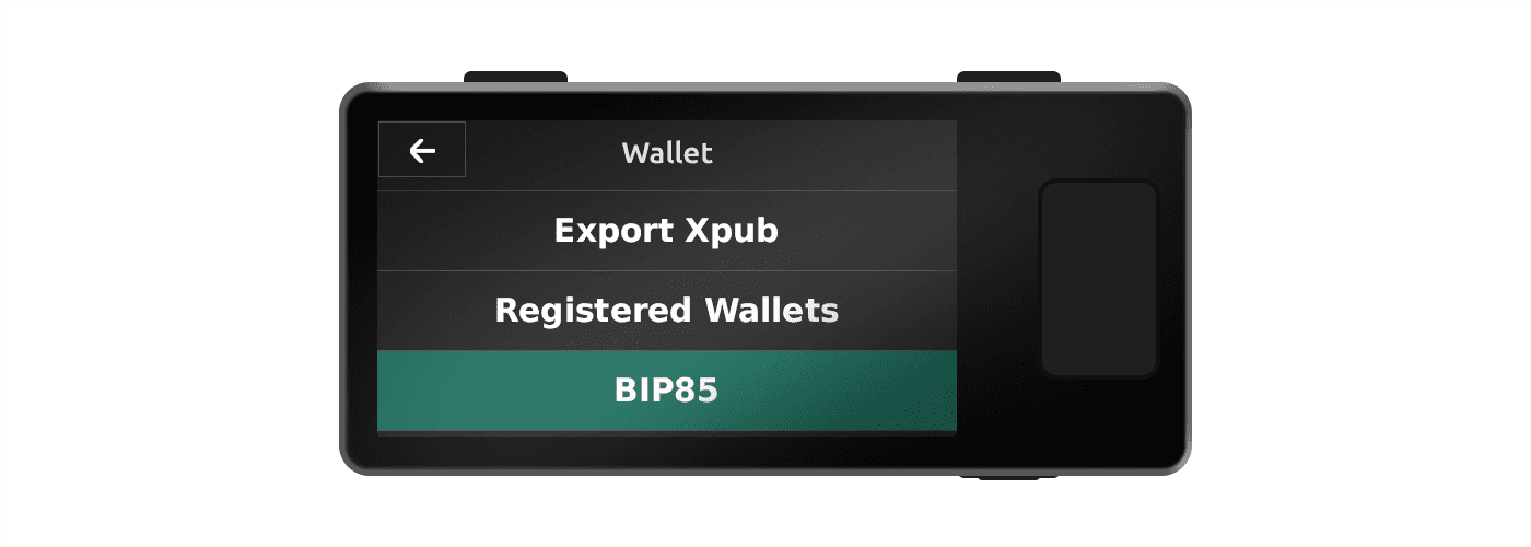 Jade Options with Wallet and BIP85