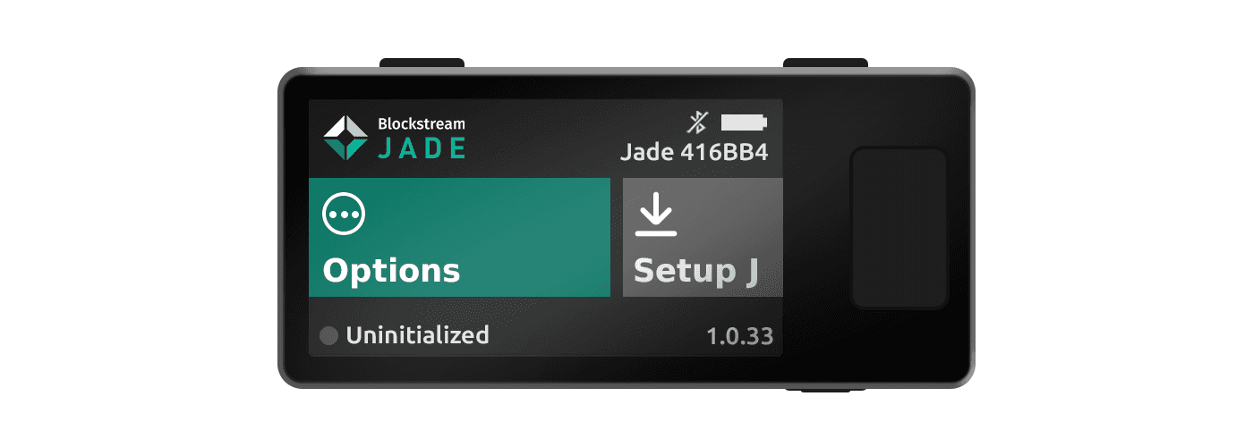 Jade Options menu with Temporary Signer