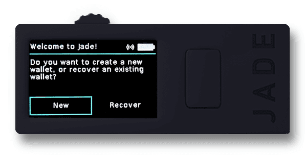 Jade wallet creation screen