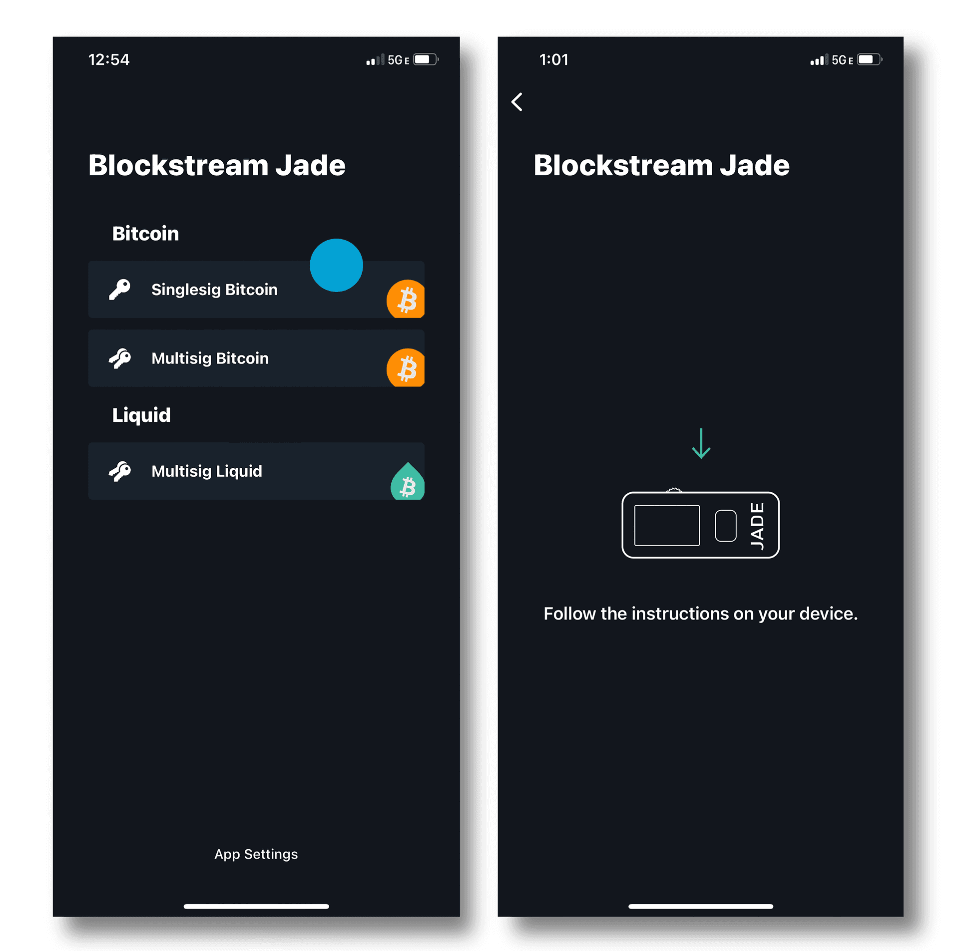 Jade singlesig and multisig comparison