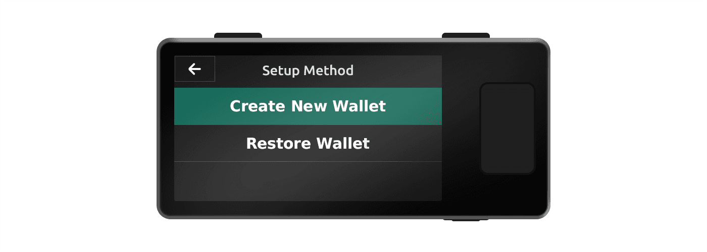 Setup Method screen
