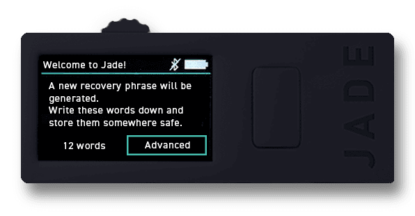Backing up and verifying the recovery phrase on Jade