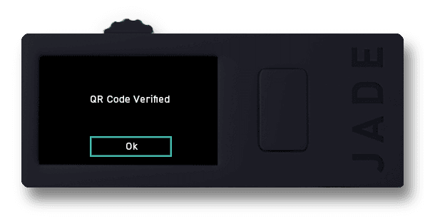 Scanning a SeedQR to unlock Jade Plus with Temporary Signer