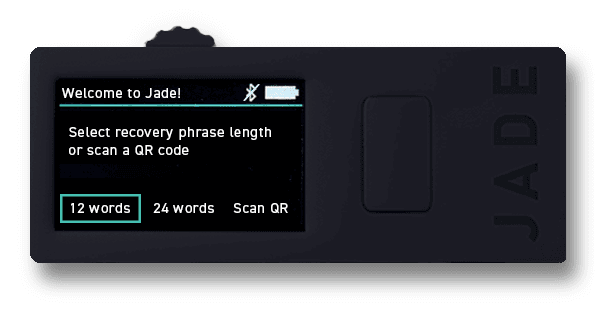 Backing up and verifying the recovery phrase on Jade