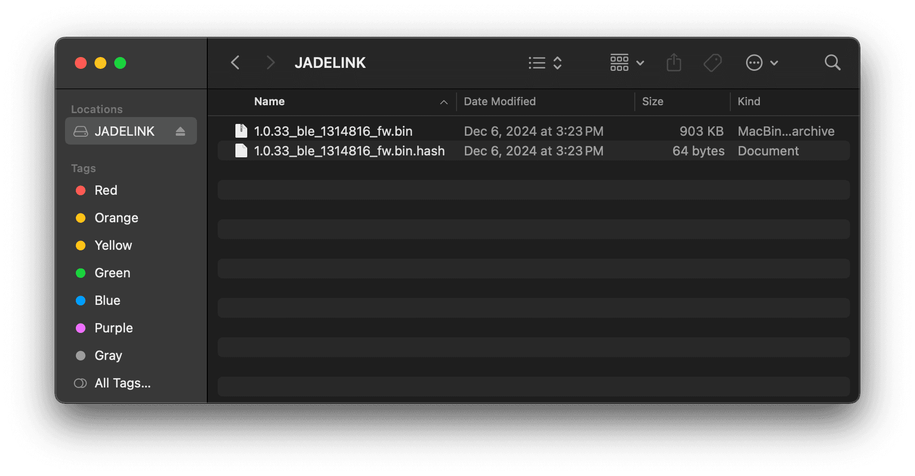 Firmware files on the drive with no duplicate filenames