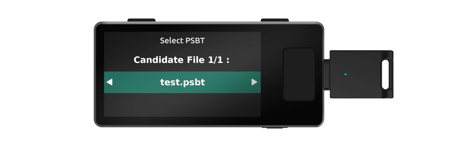 Jade Plus selecting the PSBT file to sign