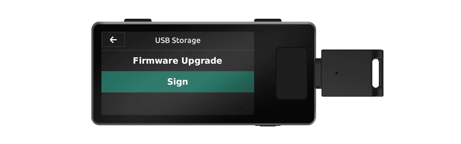 Jade Plus selecting the PSBT file to sign