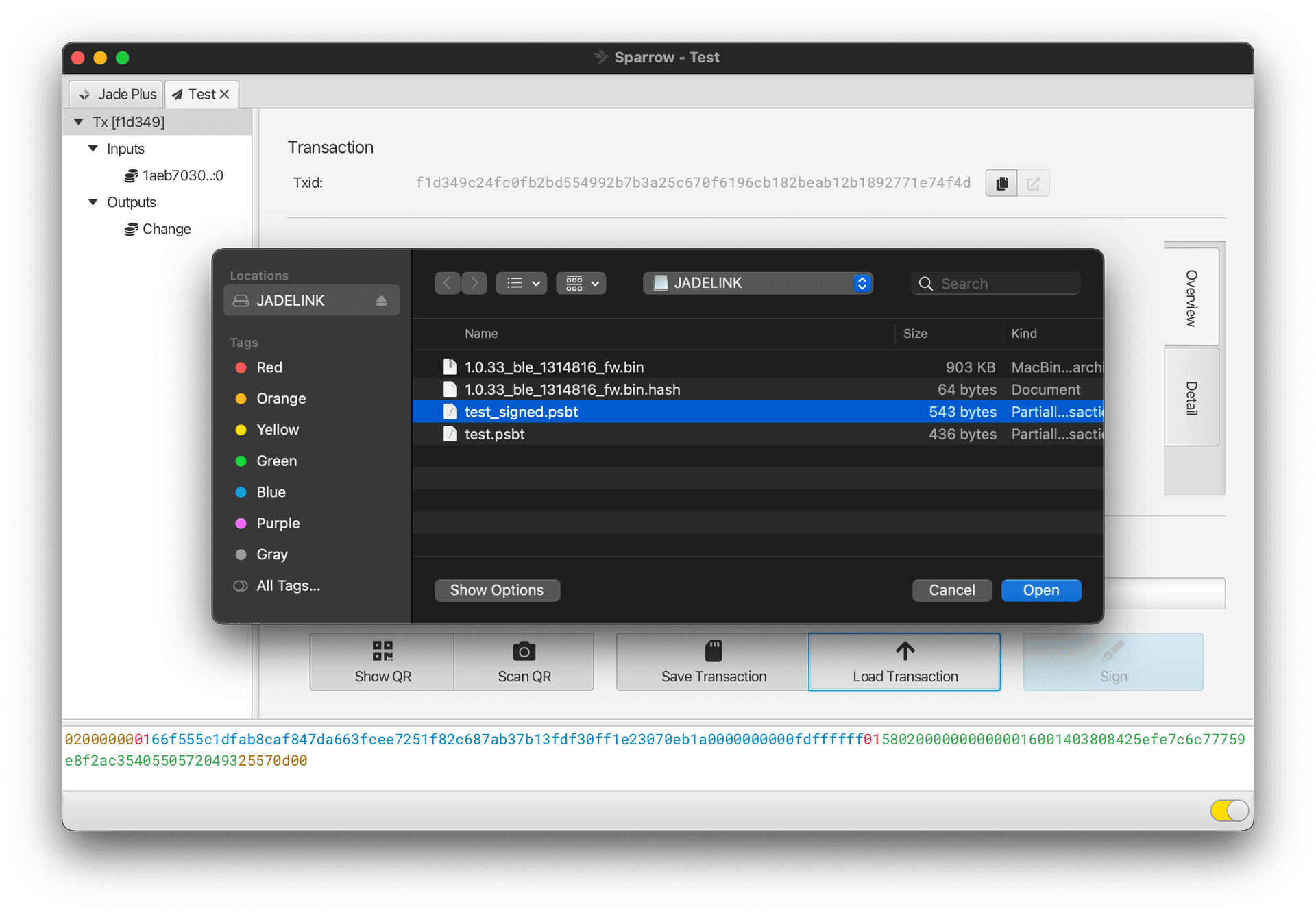 Companion app broadcasting the signed transaction