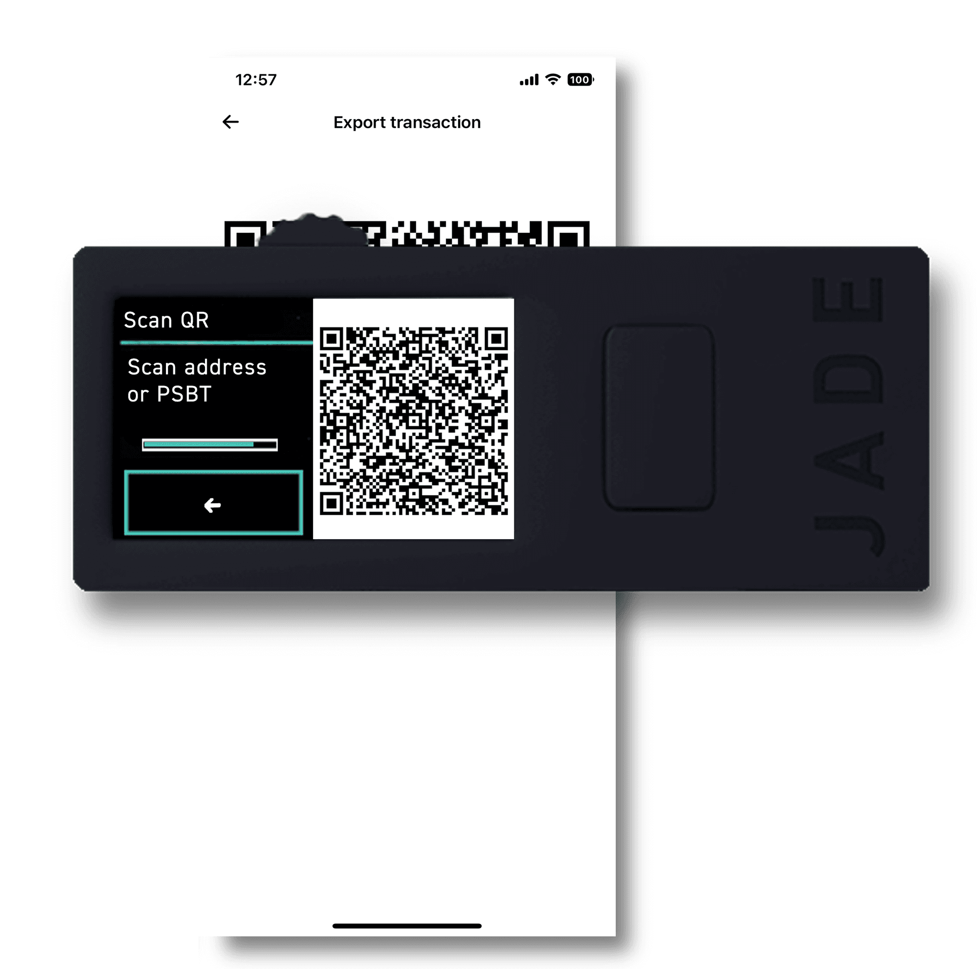 Jade Plus scanning the transaction QR code