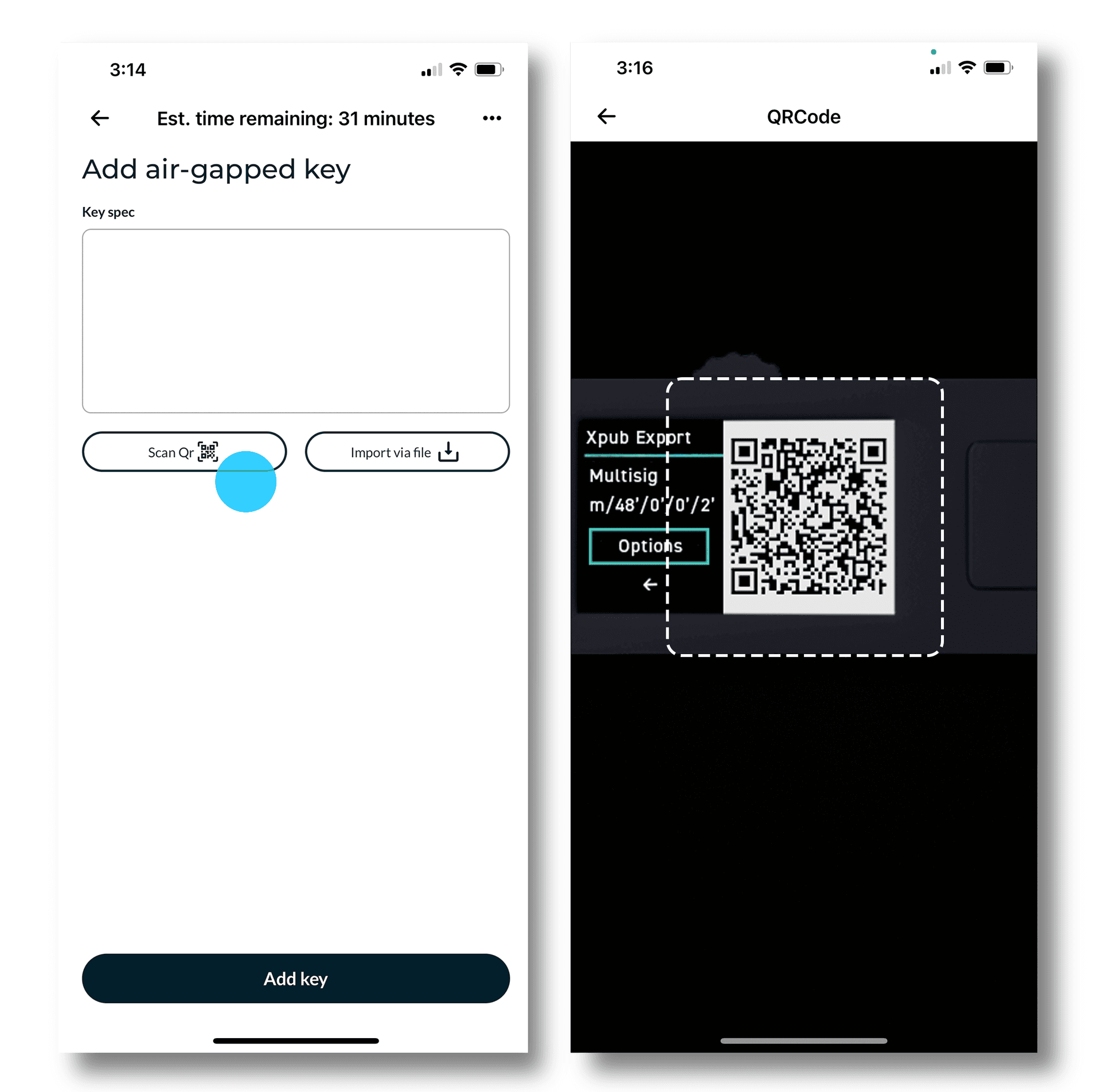 Nunchuk scanning every QR frame