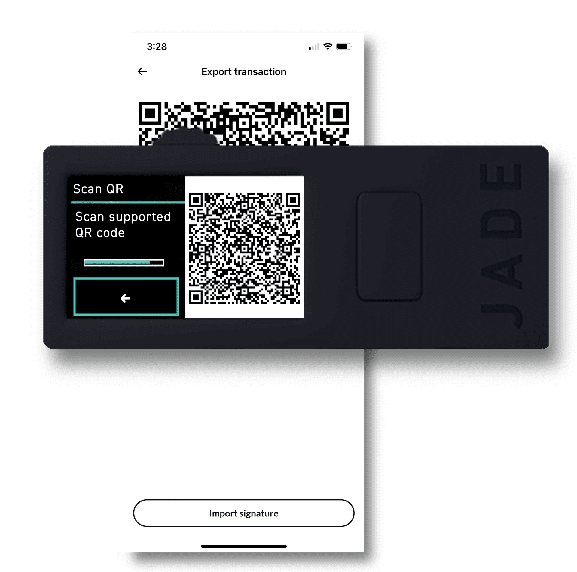 Jade camera capturing the transaction QR codes