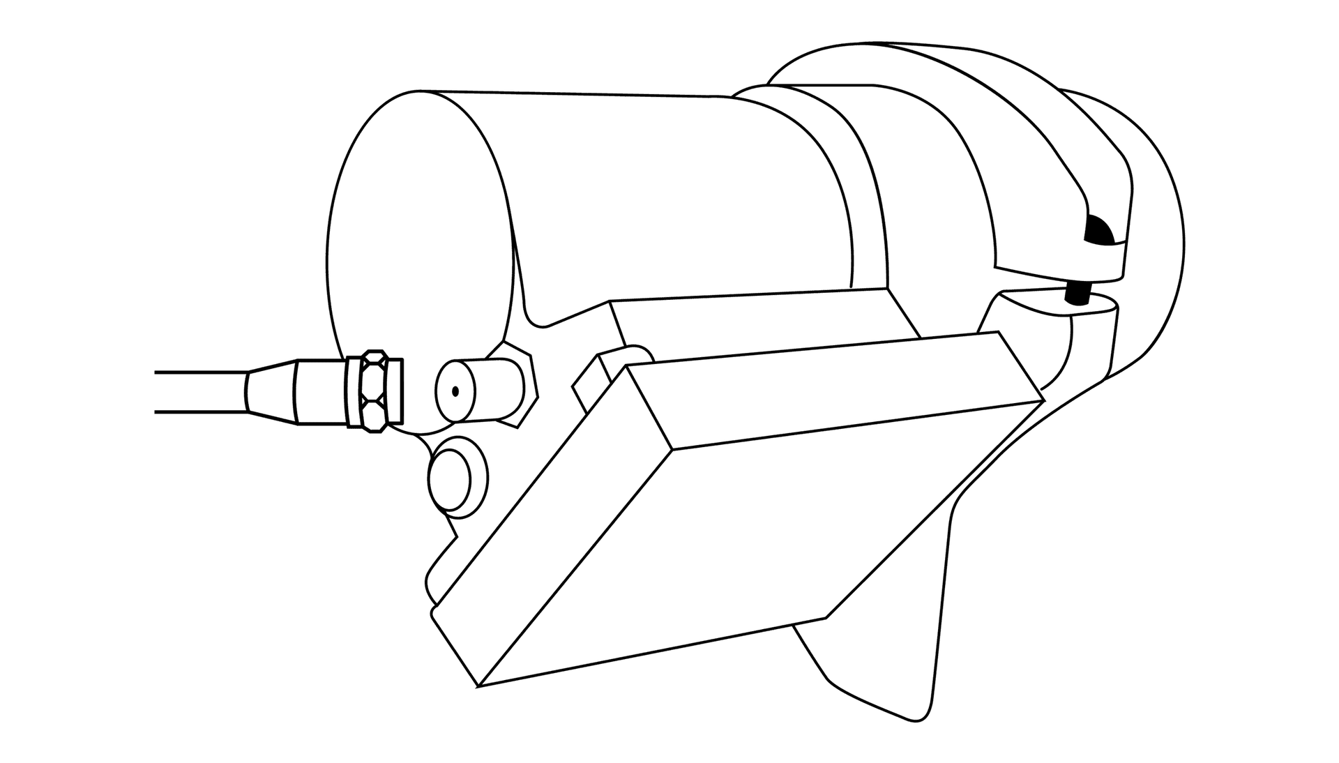 Long coaxial cable connected to the C-band LNB