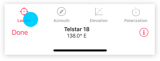 Locate view showing the satellite position