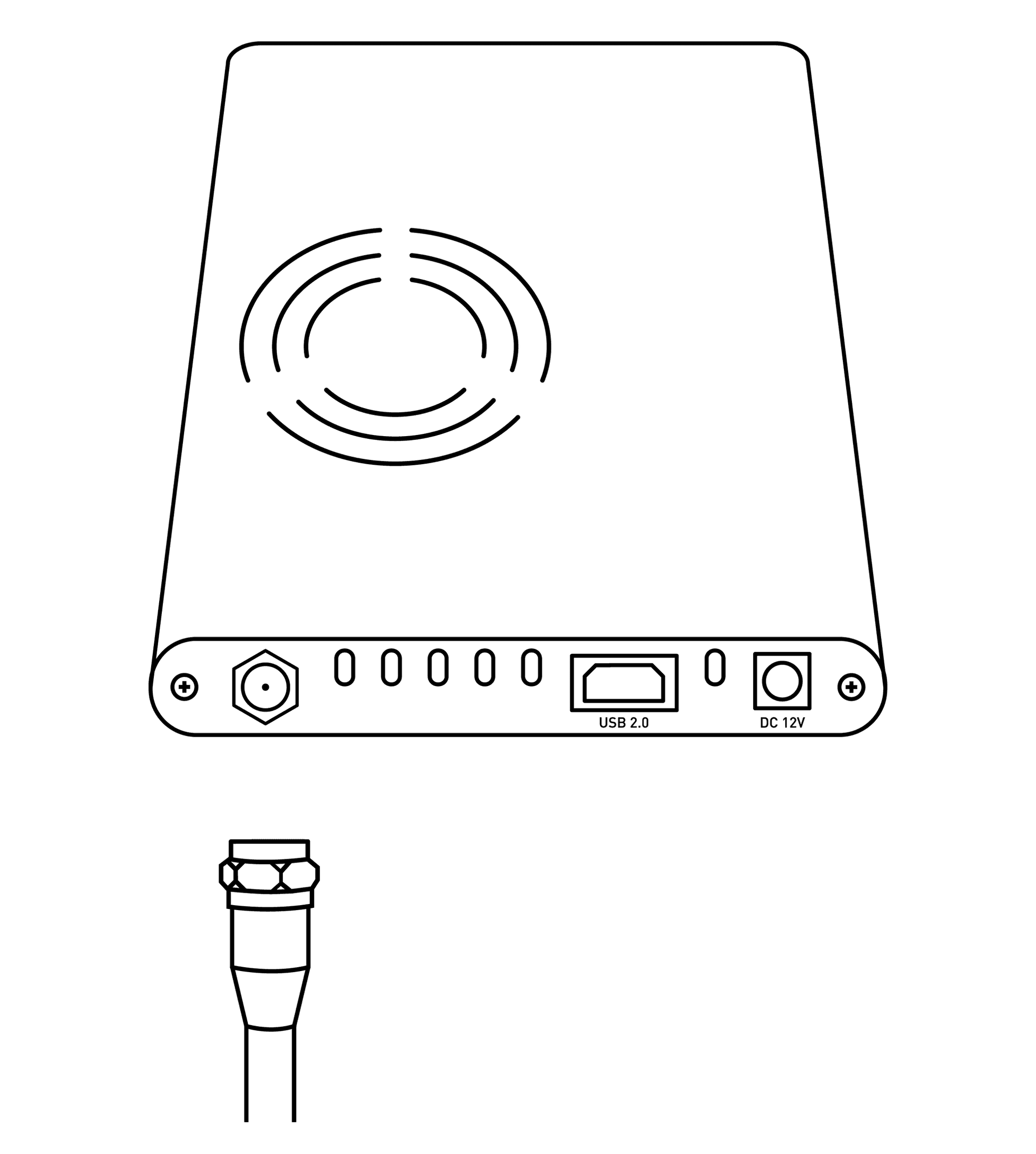 Coaxial cable connected from the LNB to the TBS5927 coaxial connector