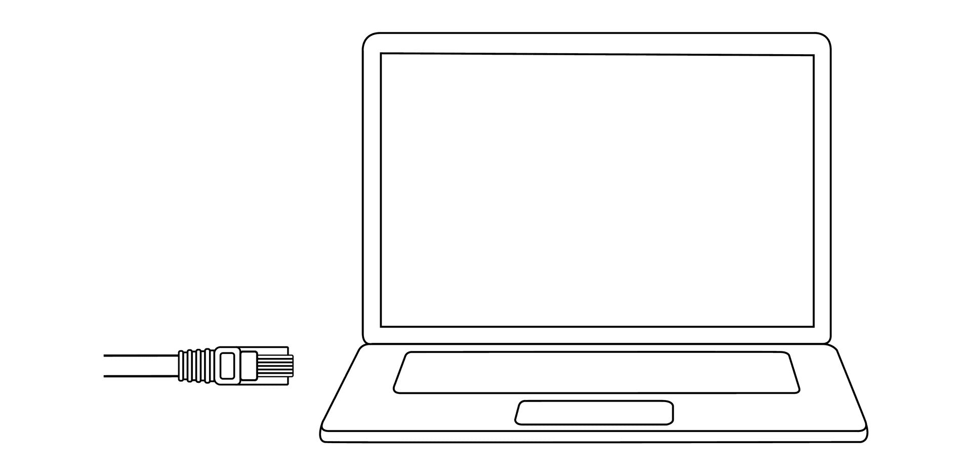 Ethernet cable connected from the S400 to a laptop