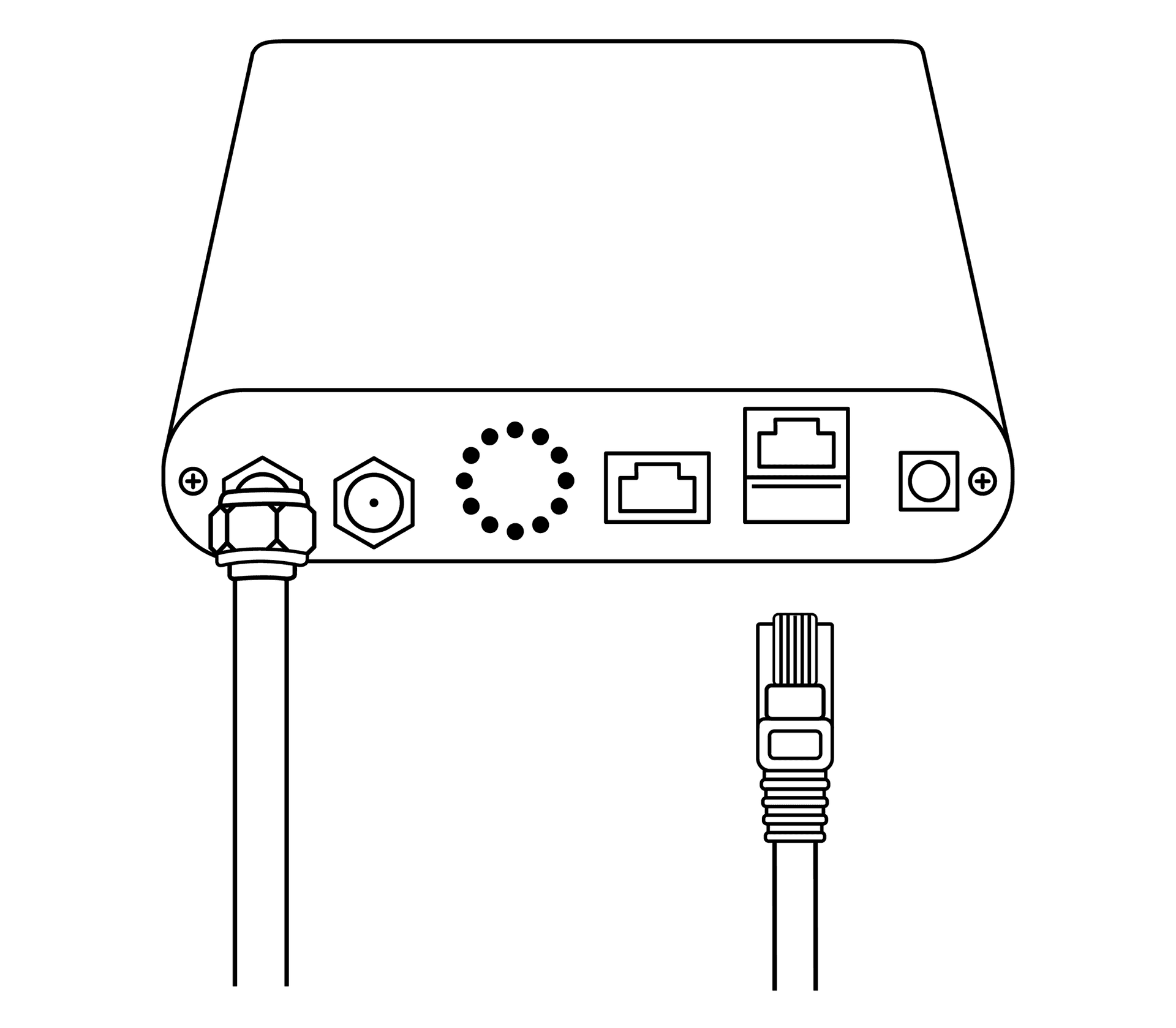 Ethernet cable connected to the LAN 1 port on the S400