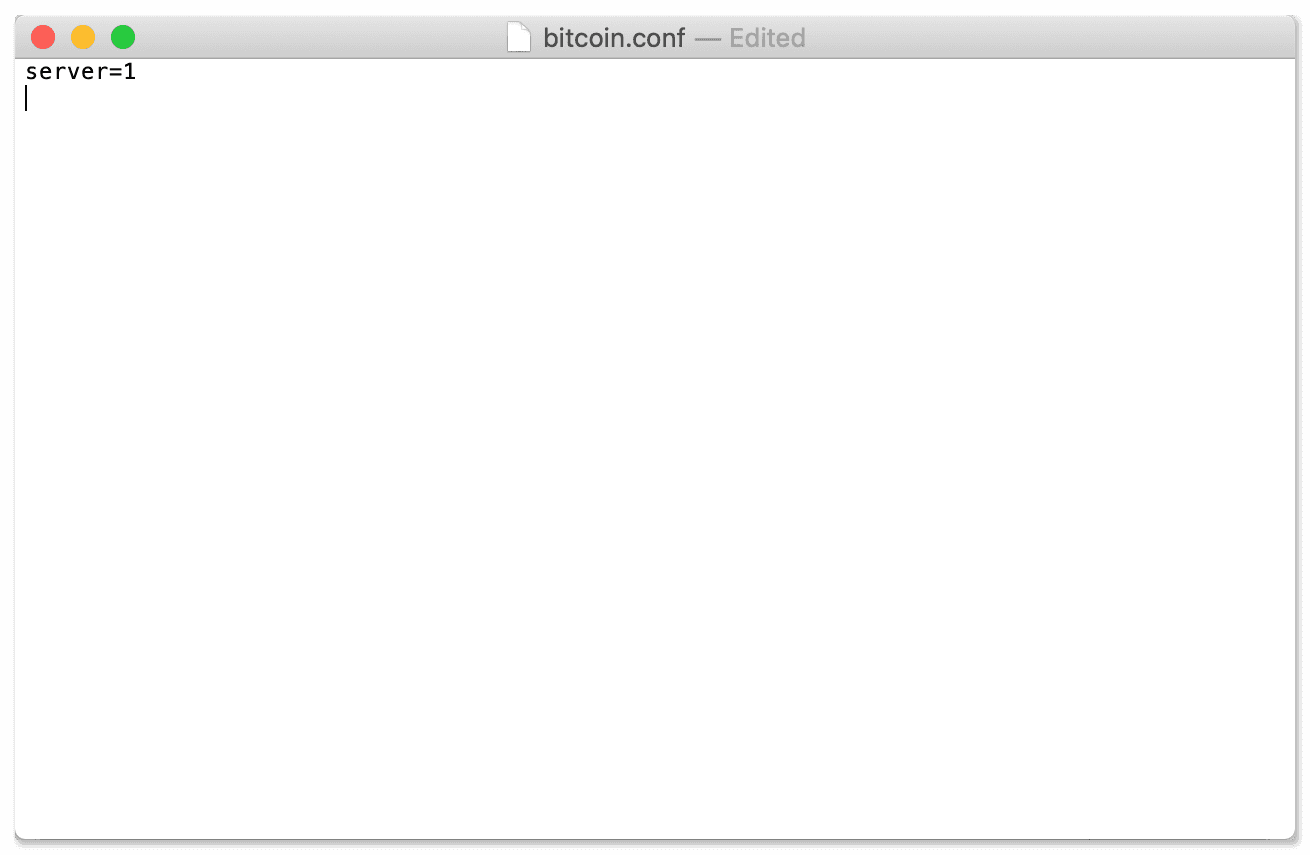 server=1 added to bitcoin.conf