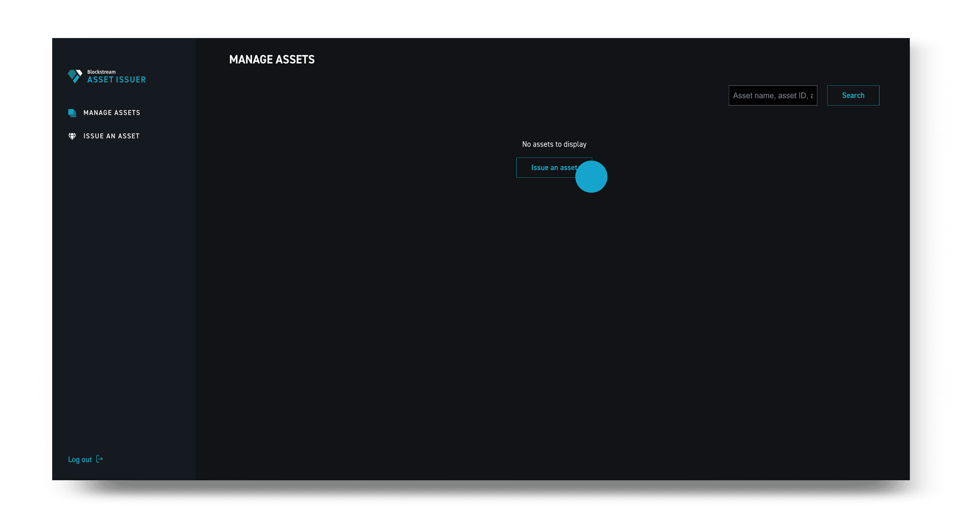 Blockstream Asset Issuer page listing previously issued Liquid assets