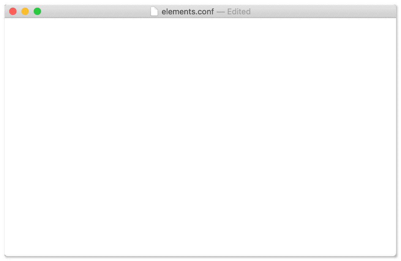elements.conf open in a text editor