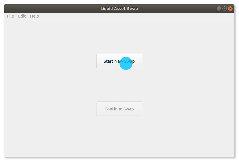 Liquid Swap Tool with Start New Swap selected
