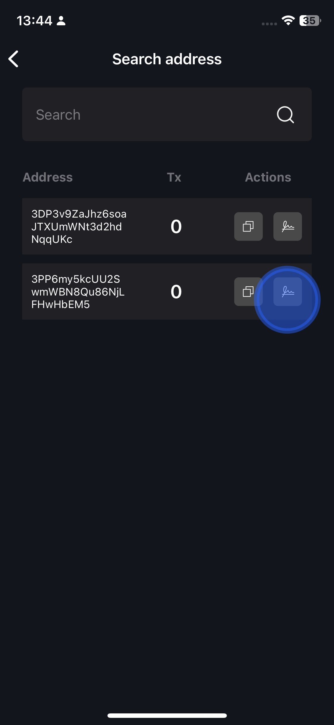 How can I sign or authenticate a message, using an address of my wallet