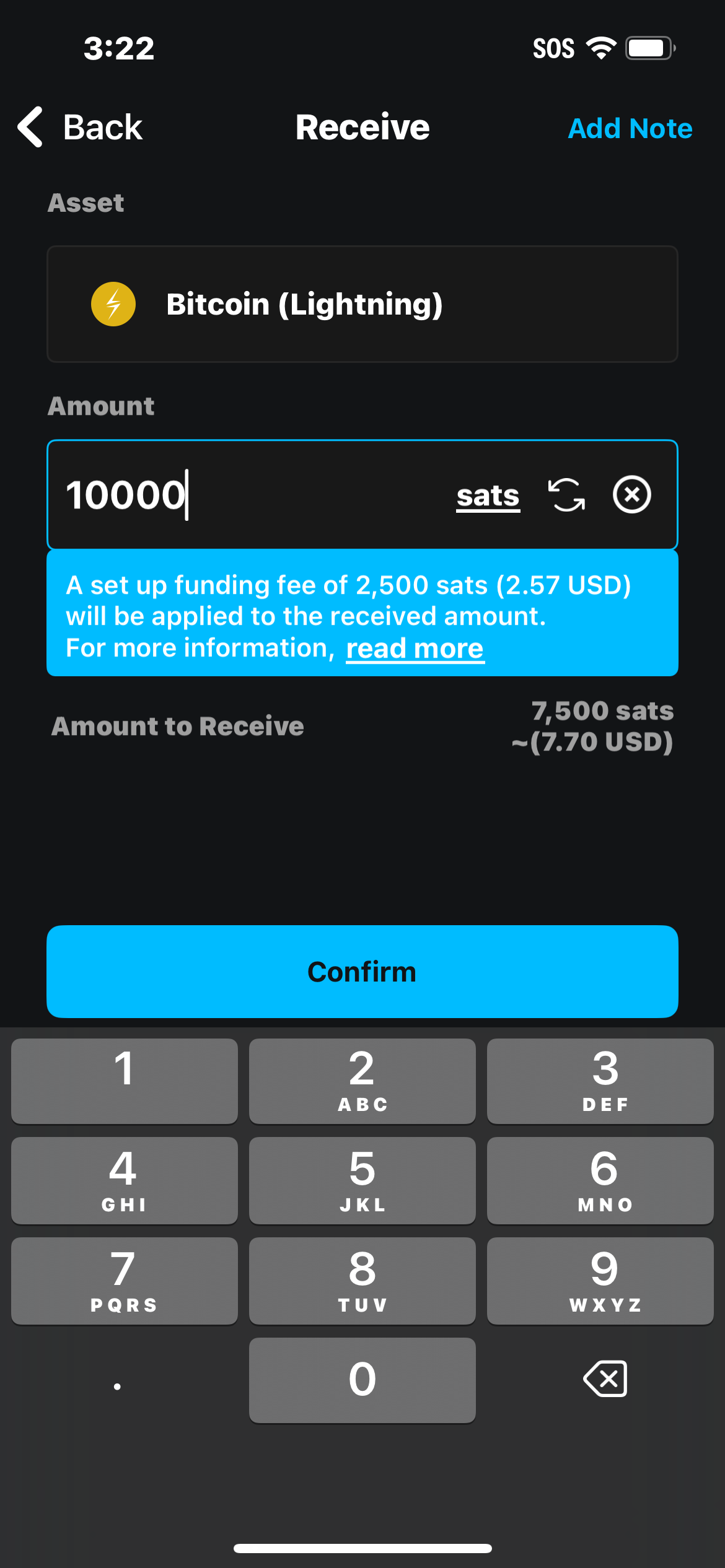 Enter amount
