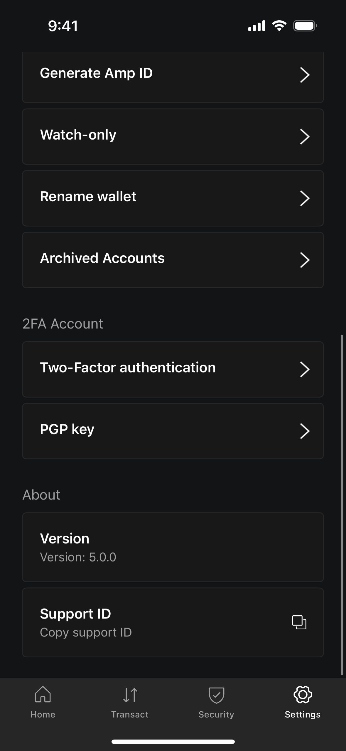 Two-Factor Authentication screen