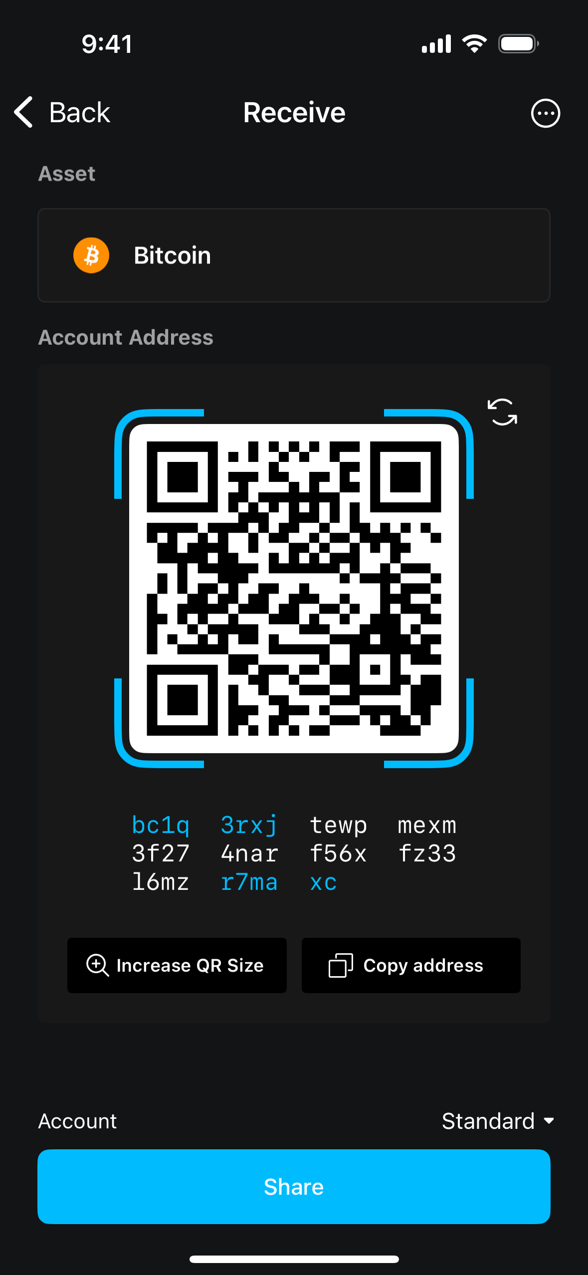 Receive address
