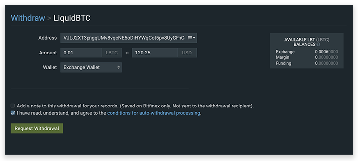 bitfinex bitcoin withdrawal limit